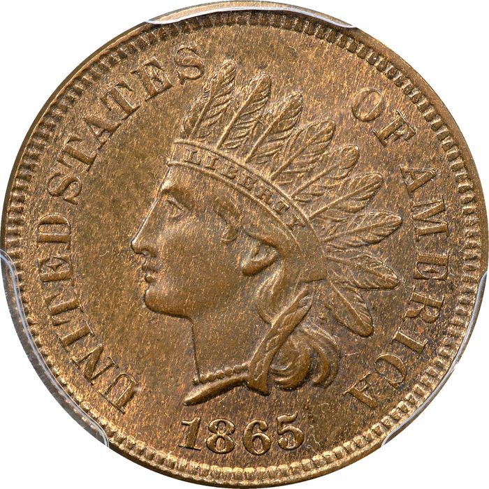1865 Indian Cent (1c) Fancy 5 Obverse Image