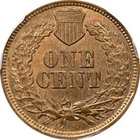 1865 Indian Cent (1c) Fancy 5 Reverse Image