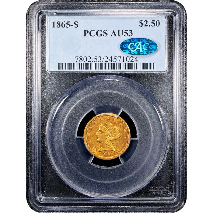 1865-S Liberty Quarter Eagle ($2.50) Obverse Image