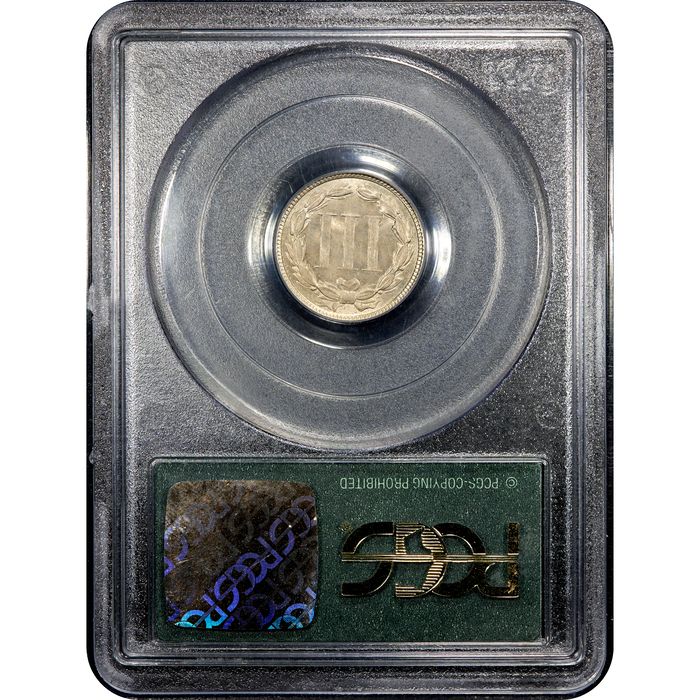 1865 Three Cent Nickel (3CN) OGH Reverse Slab Image