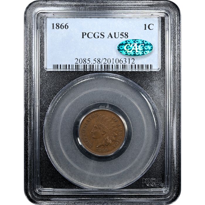 1866 Indian Cent (1c) Obverse Slab Image