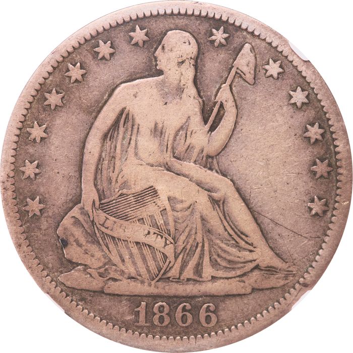 1866-S Seated Liberty Half Dollar (50c) No Motto Photo 3