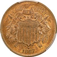 1867 Doubled Die Two Cents (2c) Obverse Image