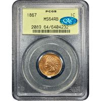 1867 Indian Cent (1c) OGH Obverse Image