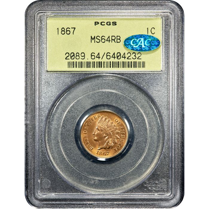1867 Indian Cent (1c) OGH Obverse Image