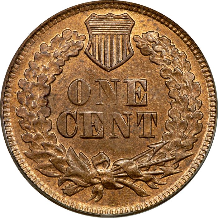 1867 Indian Cent (1c) OGH Photo 4
