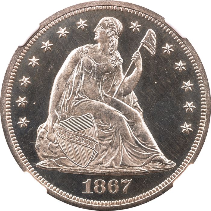 1867 Seated Liberty Dollar ($1) Obverse Image