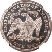 1867 Seated Liberty Dollar ($1) Reverse Image