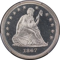 1867 Seated Liberty Quarter (25c) Obverse Image