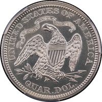 1867 Seated Liberty Quarter (25c) Reverse Image
