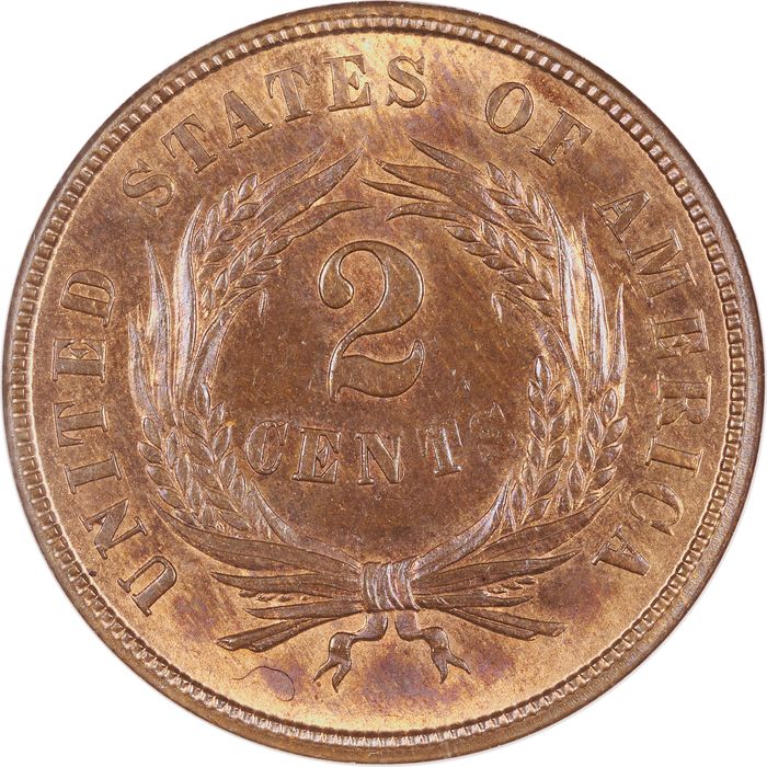 1867 Two Cent (2c) Reverse Image