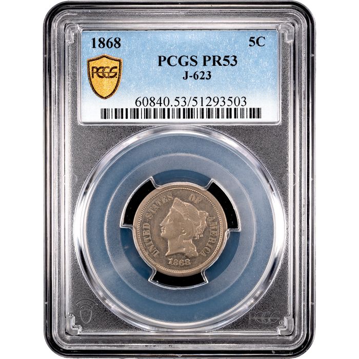 1868 Pattern Nickel (5c) J-623 Obverse Slab Image