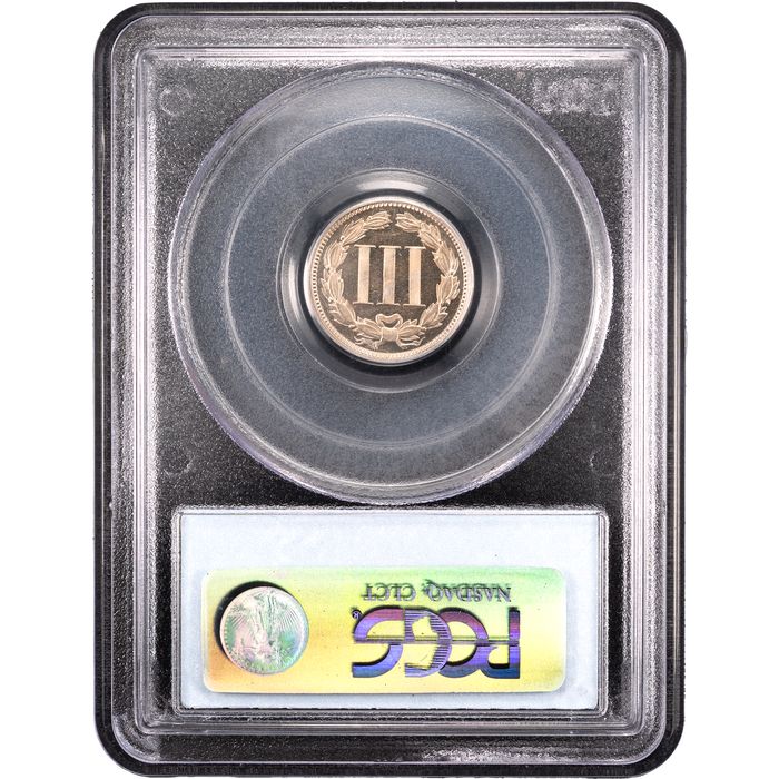 1868 Three Cent Nickel (3CN) Reverse Slab Image