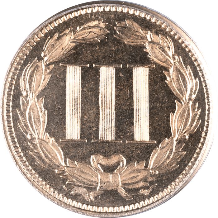 1868 Three Cent Nickel (3CN) Reverse Image