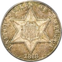 1868 Three Cent Silver (3CS) Photo 3