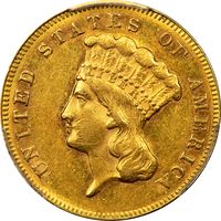 1869 Gold Three Dollar ($3) Photo 3