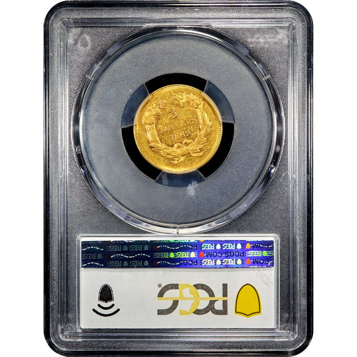 1869 Gold Three Dollar ($3) Reverse Image