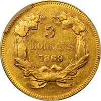 1869 Gold Three Dollar ($3) Photo 4