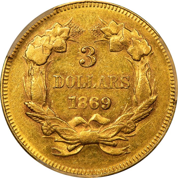 1869 Gold Three Dollar ($3) Photo 4