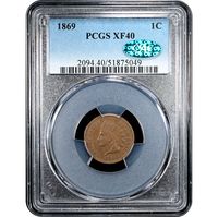 1869 Indian Cent (1c) Obverse Slab Image