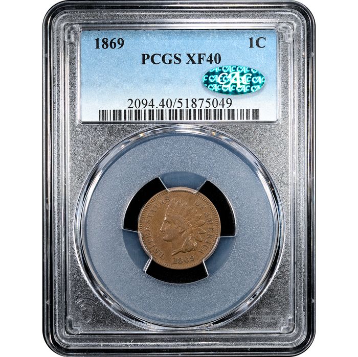 1869 Indian Cent (1c) Obverse Slab Image