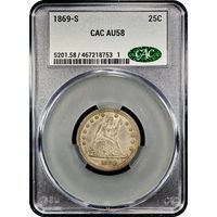 1869-S Seated Liberty Quarter (25c) Obverse Image