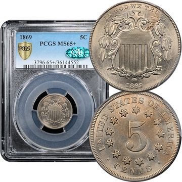 1869 Shield Nickel (5c) Composite Image