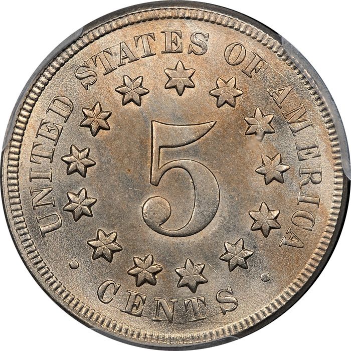 1869 Shield Nickel (5c) Reverse Image