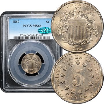 1869 Shield Nickel (5c) Composite Image