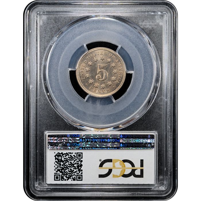 1869 Shield Nickel (5c) Reverse Slab Image
