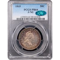1869 Standard Silver Pattern Half Dollar (50c) J-742 Obverse Slab Image