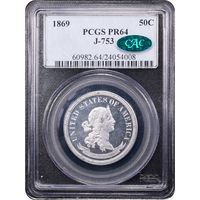 1869 Standard Silver Pattern Half Dollar (50c) J-753 Obverse Slab Image