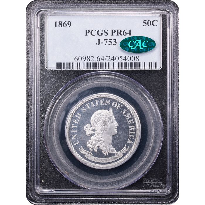 1869 Standard Silver Pattern Half Dollar (50c) J-753 Obverse Slab Image
