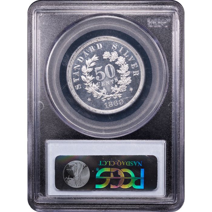 1869 Standard Silver Pattern Half Dollar (50c) J-753 Reverse Slab Image
