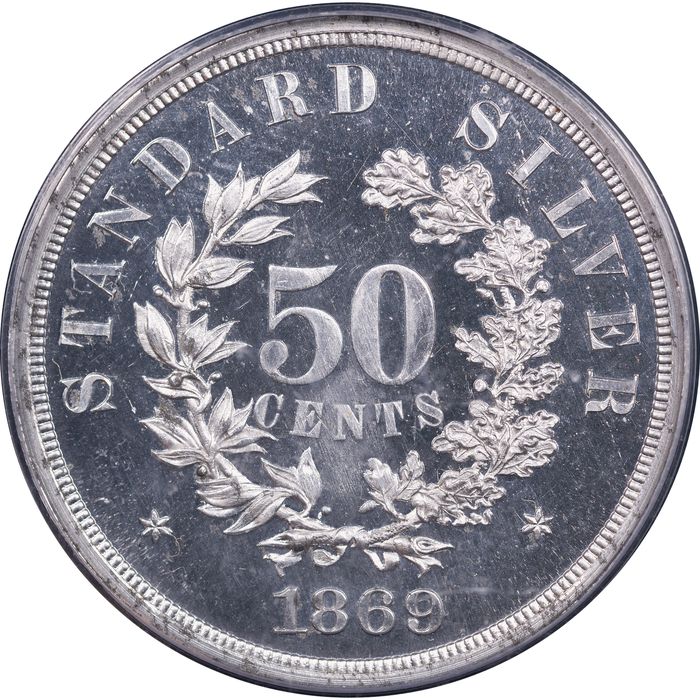 1869 Standard Silver Pattern Half Dollar (50c) J-753 Reverse Image