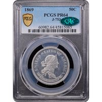 1869 Standard Silver Pattern Half Dollar (50c) J-753 Obverse Slab Image