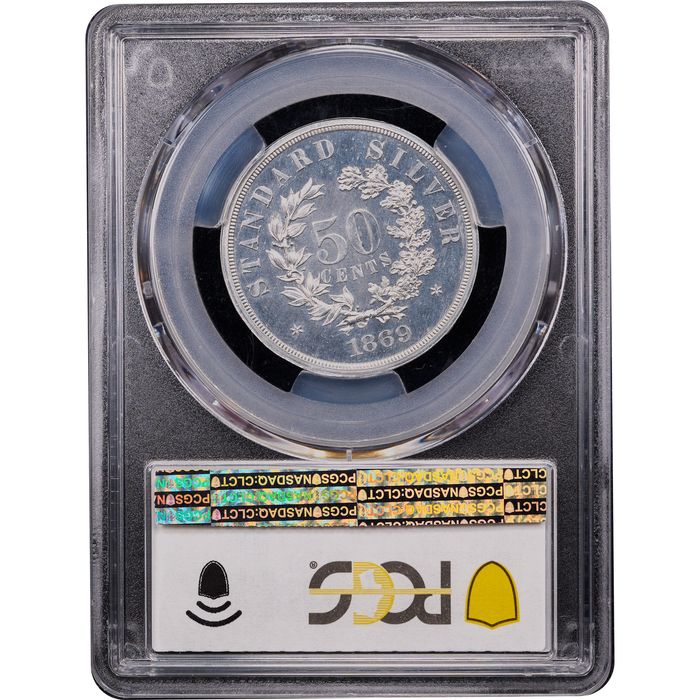 1869 Standard Silver Pattern Half Dollar (50c) J-753 Reverse Slab Image