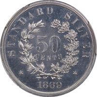 1869 Standard Silver Pattern Half Dollar (50c) J-753 Reverse Image