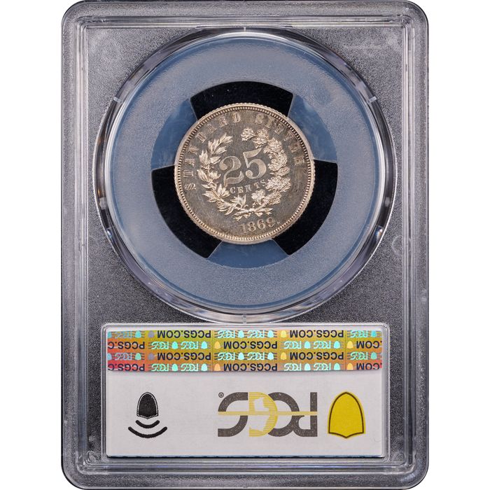 1869 Standard Silver Pattern Quarter (25c) J-733 Reverse Image