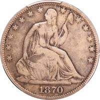 1870-CC Seated Liberty Half Dollar (50c) Photo 3