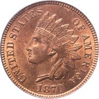 1870 Indian Cent (1c) OGH Photo 3