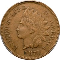 1870 Indian Cent (1c) Shallow N FS-901 Photo 3