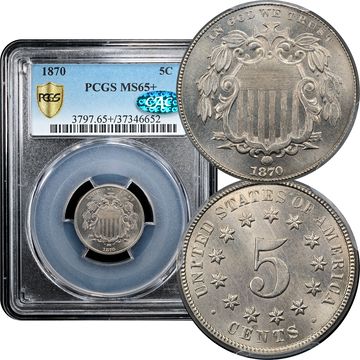 1870 Shield Nickel (5c) Composite Image