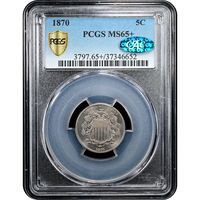1870 Shield Nickel (5c) Obverse Slab Image
