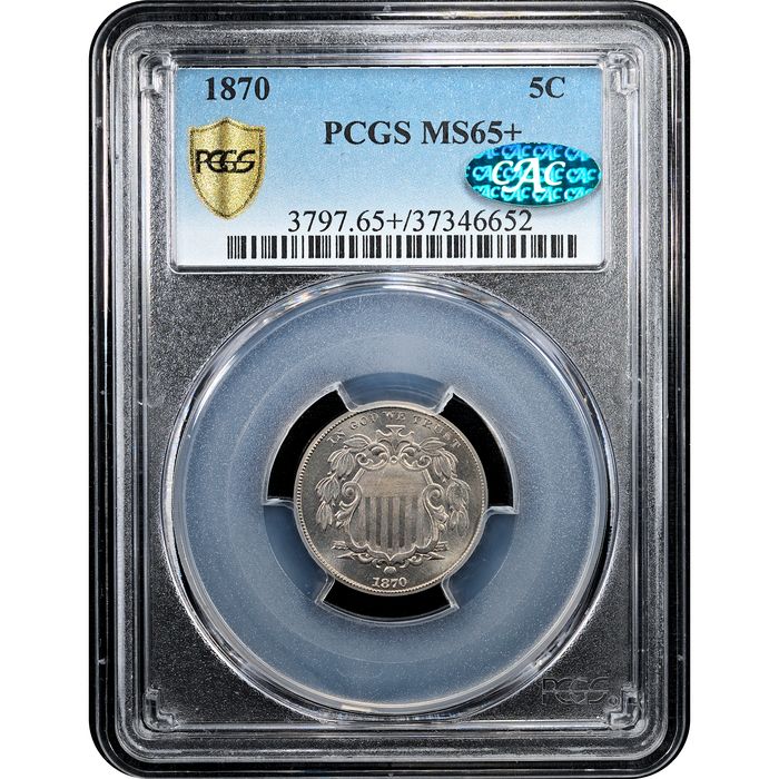 1870 Shield Nickel (5c) Obverse Slab Image