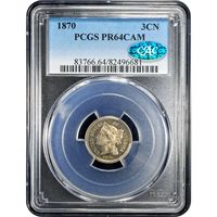 1870 Three Cent Nickel (3CN) Obverse Image