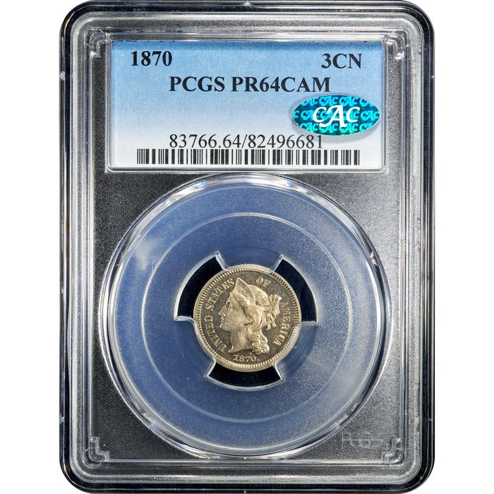 1870 Three Cent Nickel (3CN) Obverse Image