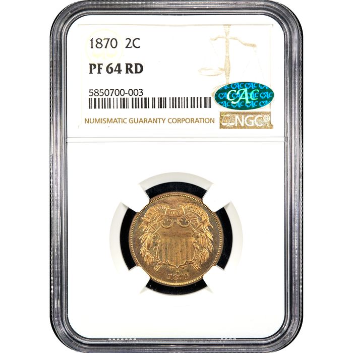 1870 Two Cents (2c) Obverse Slab Image