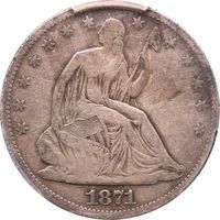 1871-CC Seated Liberty Half Dollar (50c) Photo 3