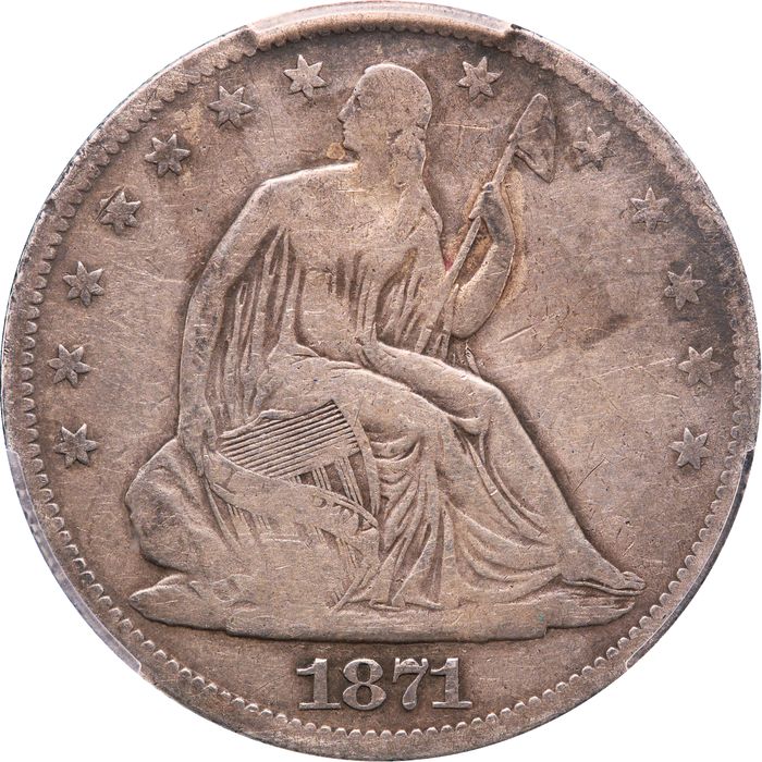 1871-CC Seated Liberty Half Dollar (50c) Photo 3